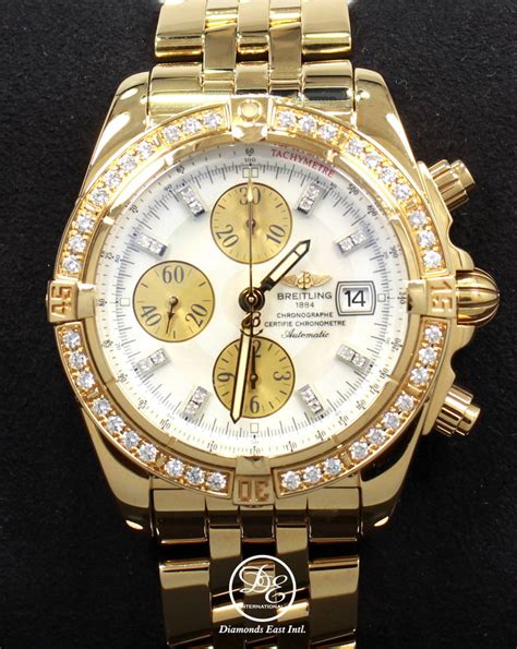 breitling chronomat with diamonds|breitling chronomat 18k gold.